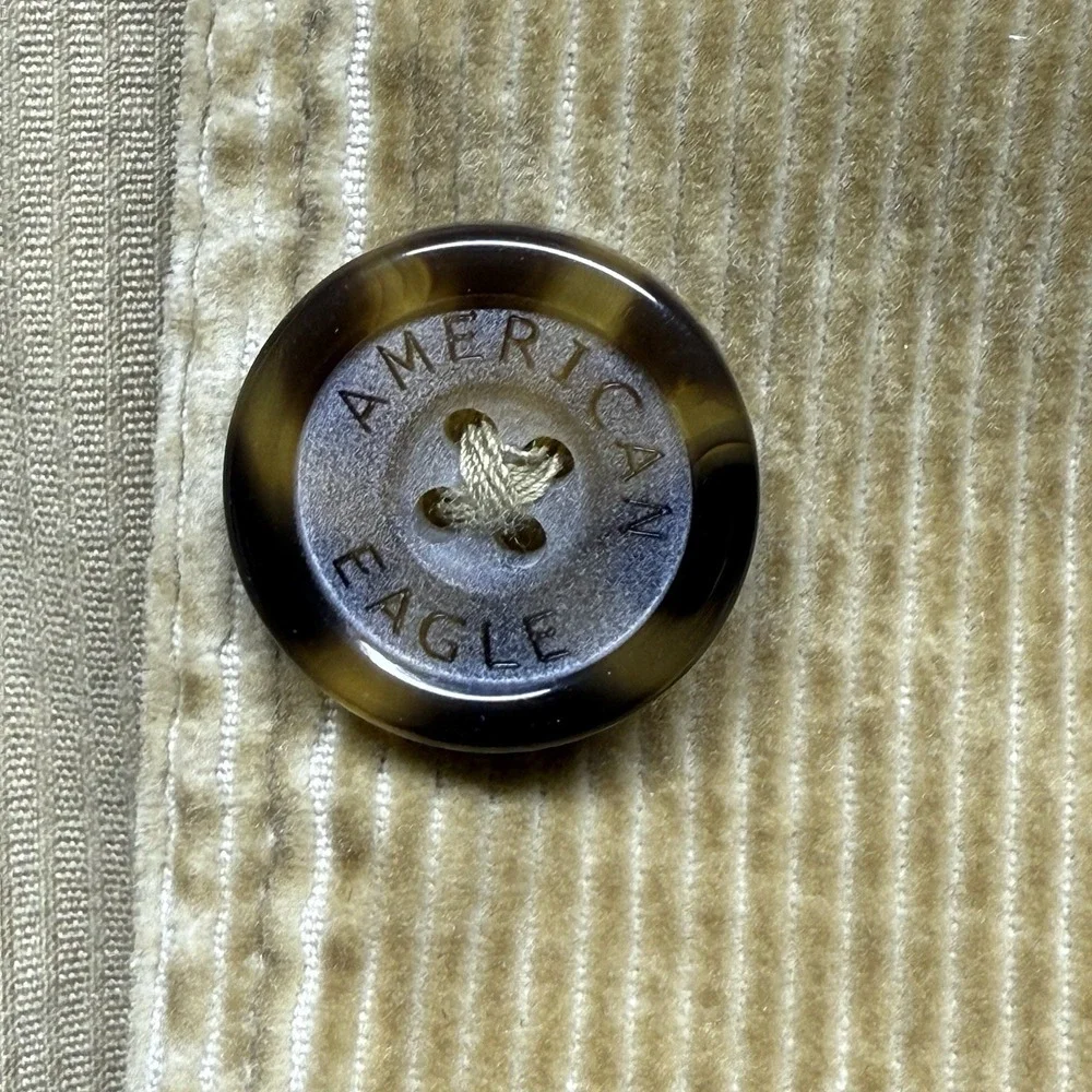 American Eagle Corduroy Blazer S Camel Tan 3-Button‎ Stretch Jacket